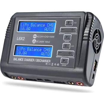 RC vybavení HTRC Nabíječ i vybíječ DUO L6X2 DC 240W, AC 150W -10Ax2 (balancer, vestavěný zdroj)