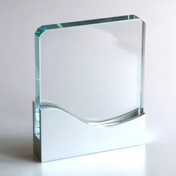 Plaketa deska s kovem-stříbrná (Skleněná plaketa)