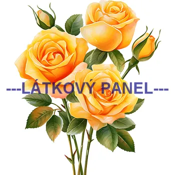 Látkový panel - Růže žluté - KYT-239 Velikost: 45x45cm, Materiál: Teplákovina nepočesaná