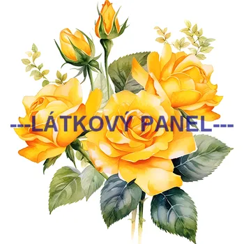 Látkový panel - Růže žluté - KYT-235 Velikost: 40x40cm, Materiál: Úplet