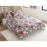 Povlečení mikroplyš VÁNOČNÍ SRDCE šedé Rozměr povlečení: 2 ks 70 x 90 cm | 200 x 220 cm, 140x200 / 70x90 cm, 140x220 / 70x90 cm, 200x220 + 2 polštáře 70x90 cm