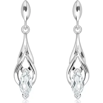 Náušnice Lentia S White Topaz - stříbrné náušnice s bílým topazem