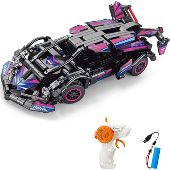 ostatní stavebnice Wiky RC Stavebnice Auto růžové RC na dálkové ovládání 19 cm 323 dílků - expresní doprava