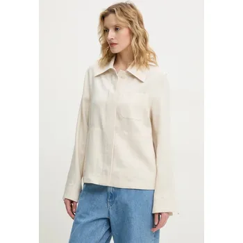 Pánská móda Lněná košile Marc O'Polo 503006674035 béžová 01X, vel. 40