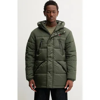 Bunda Tommy Jeans zelená barva, zimní, oversize, DM0DM22249 97X, vel. M