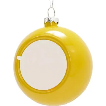 Vánoční dekorace Vánoční koule Ø 7,8 cm lesklá - žlutá sublimace termotransfer