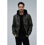 Salsa Pánská bunda HOODED FAKE LEATHER BOMBER JACKET Barva: hnědá, Velikost: XL