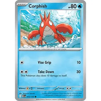 Volný čas Pokémon MEG 033/132 Corphish - Mega Evolution Stav: Near Mint, Verze: NORMAL