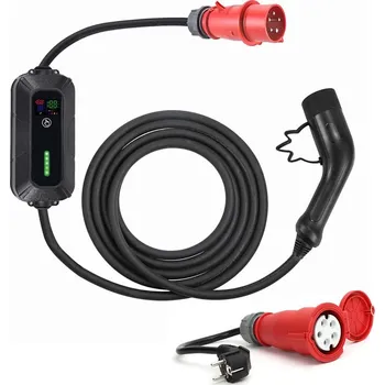 Cestovní nab. stanice pro elektrom. EV/PHEV AC Type 2 16A/400V 22kW 5m + adaptér