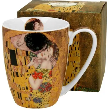 Porcelánový hrnek KLIMT THE KISS 350 ml hnědý