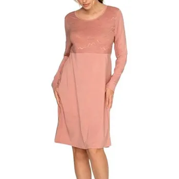 Dámské noční prádlo Dámská noční košile s dlouhým rukávem TIMO 375859 hnědá L