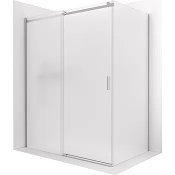 CERANO - Sprchový kout Santoro - levá - 6 mm - chrom, mléčné sklo - 100x100 cm - posuvný