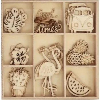 Dekorační dřevěné výřezy - Good times 40 ks