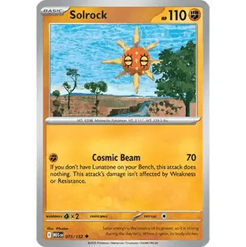 Sběratelská karetní hra Pokémon MEG 075/132 Solrock - Mega Evolution Stav: Near Mint, Verze: NORMAL