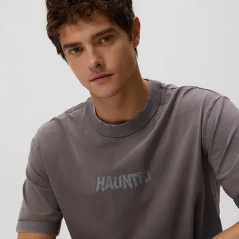 Reserved - Tričko boxy s potiskem - tmavě šedá - 497EX-90X - 497EX-90X-M