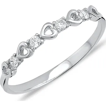 Prsten Lillian Vassago Zlatý prsten se srdíčky a zirkony LLV11-GR007W Velikost prstenu: 60