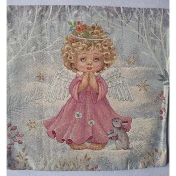 Povlak na dekorativní polštářek GOBELÍNOVÝ POVLAK - VÁNOČNÍ Andílek růžová