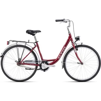 Městské kolo CTM OLIVIA 1.0 26" bordová perleť / stříbrná vel.17" 2024