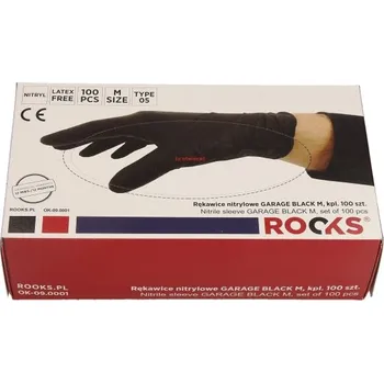 Vyšetřovací rukavice NITRILOVÉ RUKAVICE GARÁŽOVÉ ČERNÉ M, SADA 100 KS