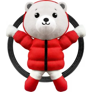 Hračka pro psa MILK&PEPPER Plyšová hračka lední medvěd v kruhu