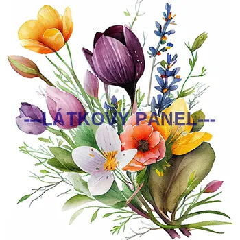 Látkový panel - Kytice - KYT-103 Velikost: 15x15cm, Materiál: Úplet