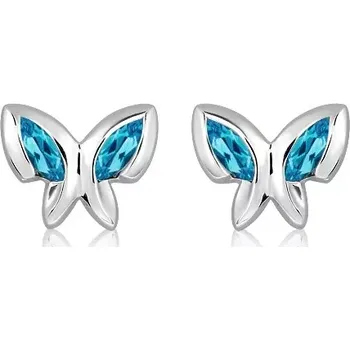 Náušnice Edin S Swiss Blue Topaz - stříbrné náušnice s modrým topazem