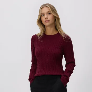 Dámský svetr Reserved - Svetr s ozdobným pletením - hnědá - 238GP-83X - 238GP-83X-XL