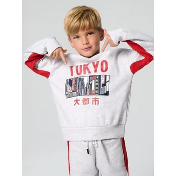 Chlapecká mikina Sinsay - Mikina s potiskem - šedá - 874GE-09M - 874GE-09M-110