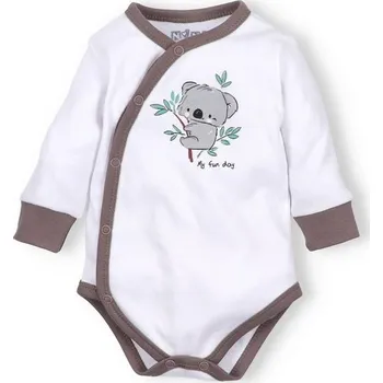 Kojenecký body NINI Zavinovací body dlouhý rukáv Koala BÍLÉ - 68