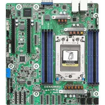 Server ASRock SIENAD8UD3, 1xSKT, LGA 4844, AMD EPYC 8004, SoC, SATA, NVMe, 2xM.2, 2xGbE, IPMI