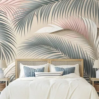 Tapeta Dovido Samolepící tapeta pastelové palmové listy na béžové