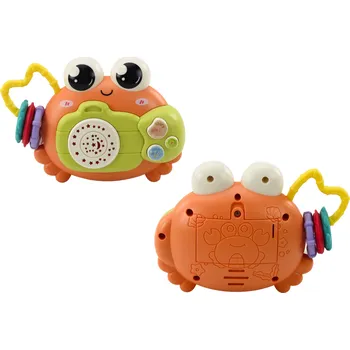 Hračka pro nejmenší Mamido Interaktivní chrastítko krab s projektorem oranžový