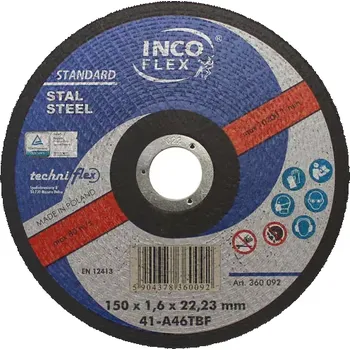Brusný kotouč Řezný kotouč INCOFLEX 150x1,6mm - 41-A46TBF - OCEL - rovný