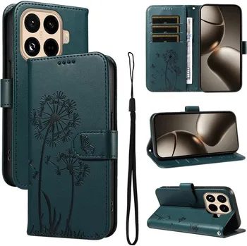 Pouzdro na tablet VSECHNONAMOBIL 124176 ART DANDELION Peněženkové pouzdro pro Xiaomi 15T Pro tmavě zelené