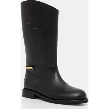 Dámské kozačky Dětské kožené boty Elisabetta Franchi F4A6.E0449 černá 99X, EUR 38