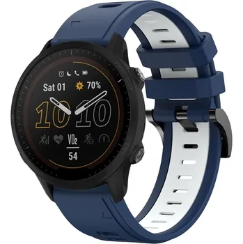 Příslušenství k chytrým hodinkám VSECHNONAMOBIL 123119 SPORTY Vyměnitelný silikonový řemínek Garmin Forerunner 955 BLUE-WHITE
