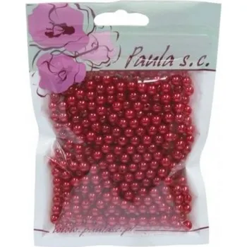 Dětské navlékací korálky Korálky 6mm červené bordo plastové 50 g [B]