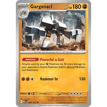 Volný čas Pokémon MEG 084/132 Garganacl - Mega Evolution Stav: Near Mint, Verze: NORMAL