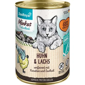 Krmivo pro kočku ZooRoyal Minkas kuře & ASC losos s mrkví 6x400 g