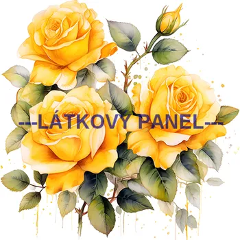Látkový panel - Růže žluté - KYT-236 Velikost: 40x40cm, Materiál: Úplet