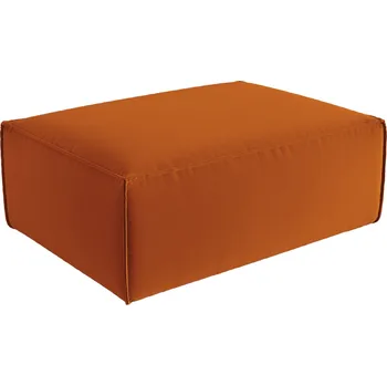 Taburet Cosmopolitan Design Terakotově oranžová sametová podnožka Mackay 100 x 69 cm