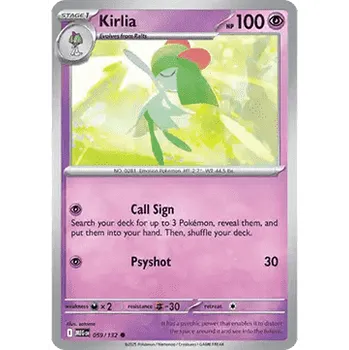 Sběratelská karetní hra Pokémon MEG 059/132 Kirlia - Mega Evolution Stav: Near Mint, Verze: NORMAL