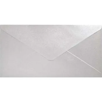 Umělecký papír Ozdobné obálky Pearl - 8 x 16 cm, 150 g/m2, perleťové, světle stříbrné, 10 ks