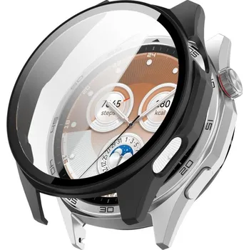 Příslušenství k chytrým hodinkám VSECHNONAMOBIL 123565 PC FULL COVER Plastový kryt se sklem pro Huawei Watch GT 6 46mm černý
