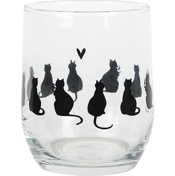 Sklenice Clayre & Eef - Sklenička na vodu PAWS & WHISKERS PWSGL0003