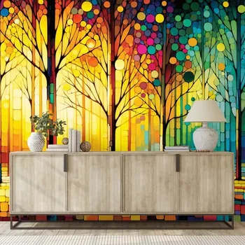 Tapeta Dovido Samolepící tapeta barevná lesní mozaika