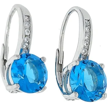 Náušnice Goldstore Stříbrné náušnice modré a bílé zirkony Varianta: stříbrné náušnice