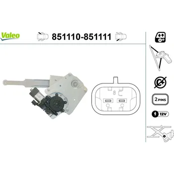 Stahovačka okna Zvedací zařízení oken VALEO 851110