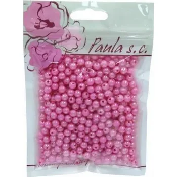 Dětské navlékací korálky Korálky 6mm růžové plastové 50 g [B]