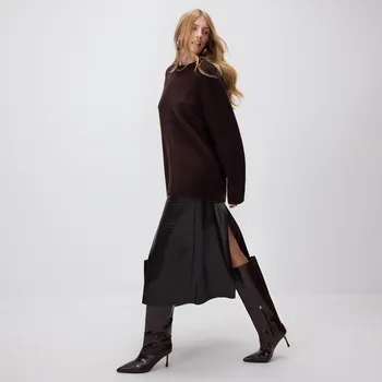 Dámská sukně Reserved - Sukně se zvířecím vzorem - tmavě hnědá - 726EH-89X - 726EH-89X-L